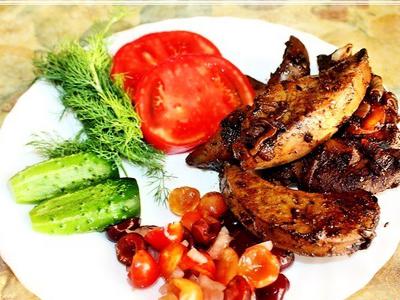 Баранья печень в казане Баранья печень в казане