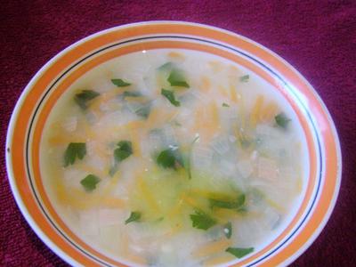 рецепт Пшенный суп с чесноком