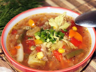 рецепт Томатный мультиовощной суп