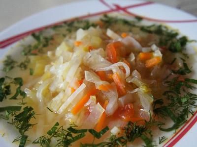 рецепт Овощной суп на воде