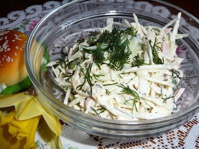 рецепт Салат из свежей капусты с вареной колбасой