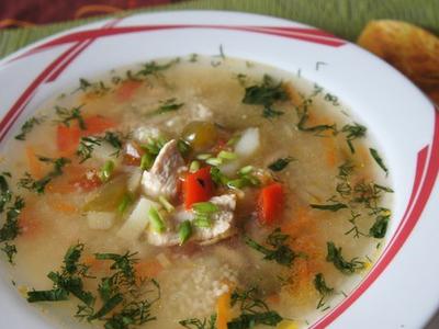 рецепт Овощной суп с курочкой и кус-кусом