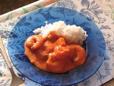    - (thai red curry prawns)